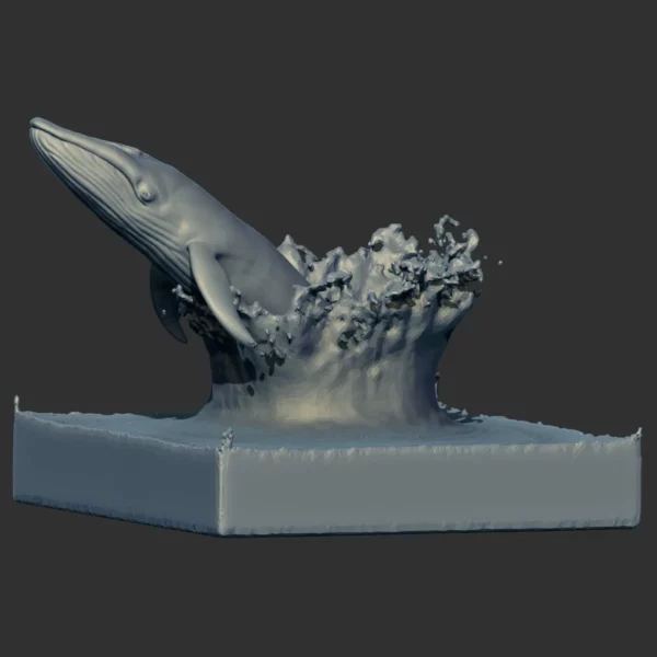 Print Ready Blue Whale 3D Model Sculpt 02 3D Model whale3ds.com