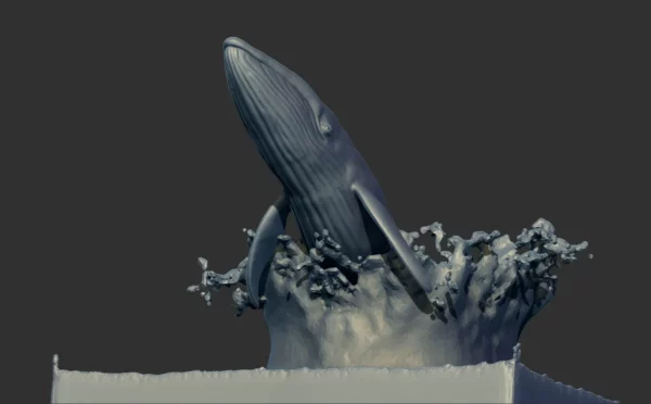 Print Ready Blue Whale 3D Model Sculpt 02 3D Model whale3ds.com