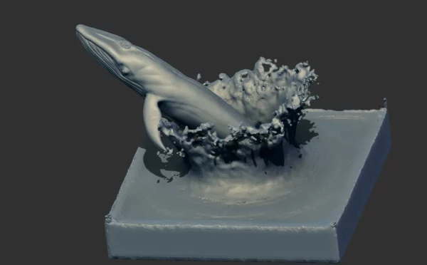 Print Ready Blue Whale 3D Model Sculpt 02 3D Model whale3ds.com