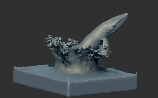 Print Ready Blue Whale 3D Model Sculpt 02 3D Model whale3ds.com