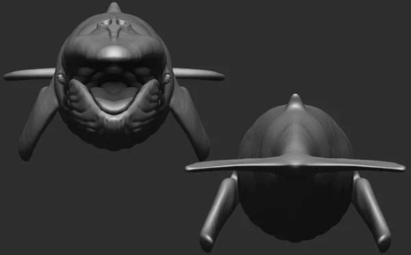 Blue Whale 3D Model Sculpt 01 No Pose 3D Model whale3ds.com